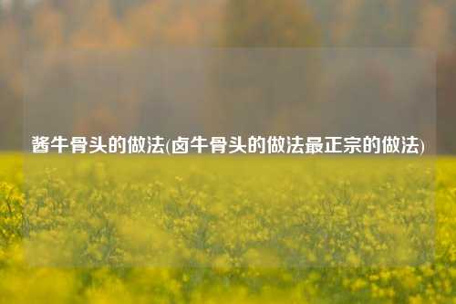 酱牛骨头的做法(卤牛骨头的做法最正宗的做法)