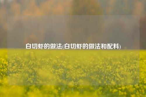 白切虾的做法(白切虾的做法和配料)